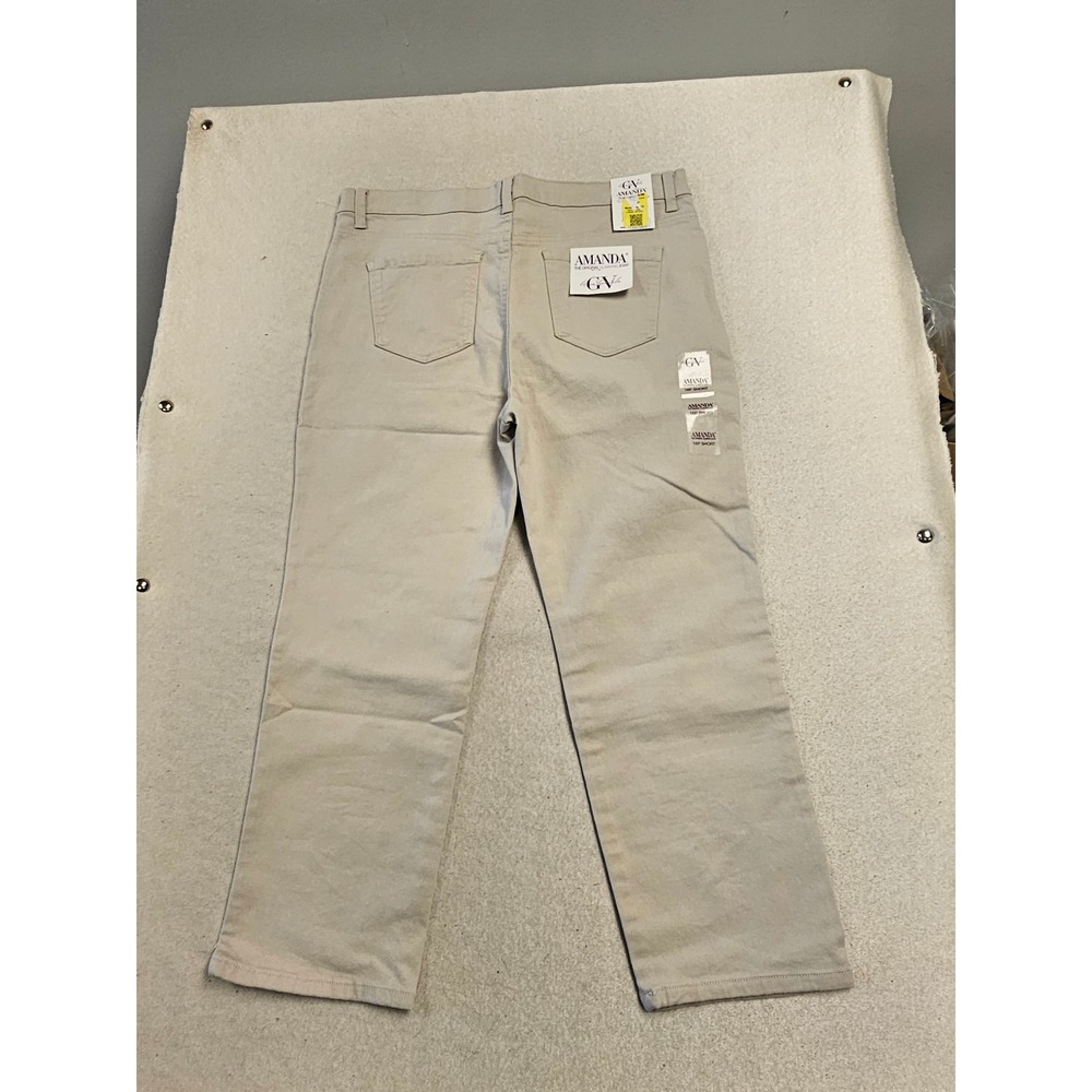 Gloria Vanderbilt Amanda Slimming Jeans Beige Khaki 16P Short Petite NWT